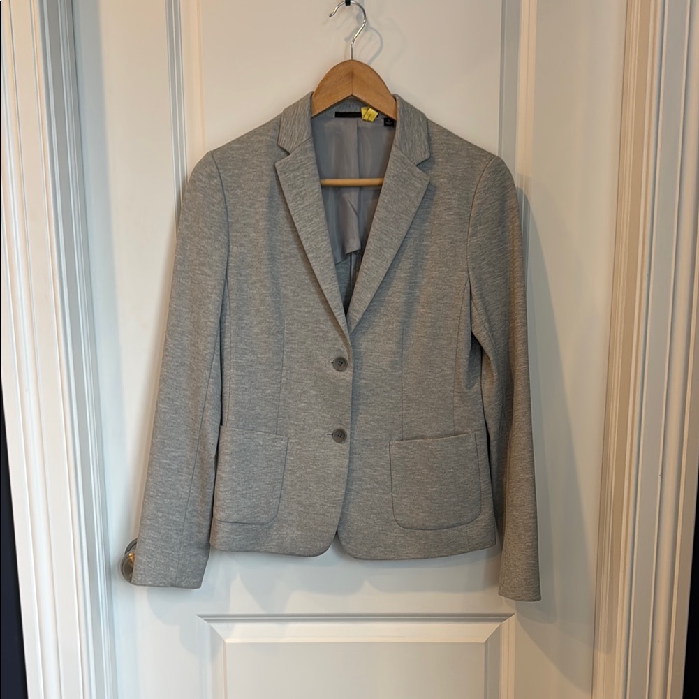 Gray Tailored Blazer With Notched Lapels